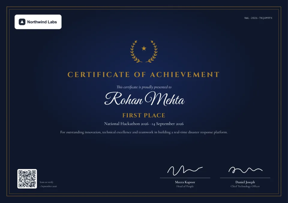 Gold Laurel award certificate template